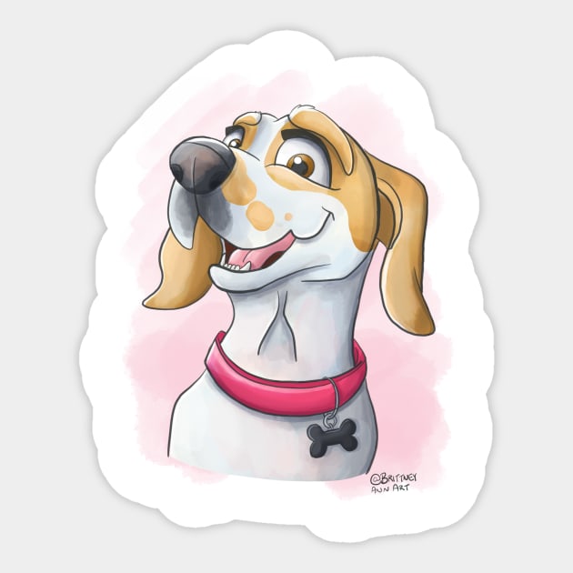 Beagle Sticker by Brittney Ann Art